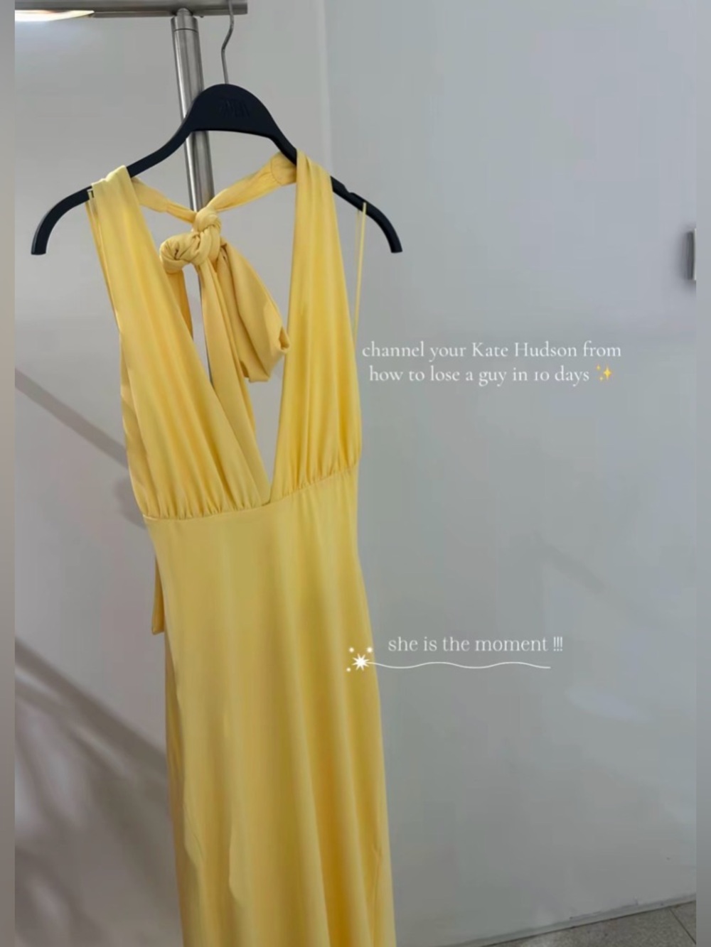Zara Pale Yellow Tie-Back V-Neck Maxi Dress - Picture 11 of 11